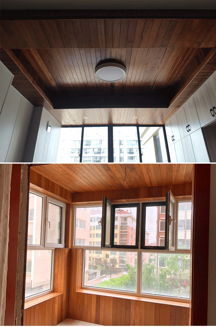 工厂直销印尼菠萝格扣板防腐木护墙板桑拿板吊顶阳台实木板天花板