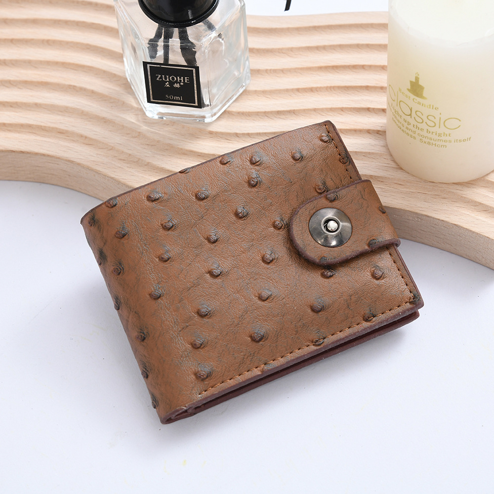 New Twist Lock Men's Wallet PU Leather Business Driving License Bank Card Business Card Wallet Short Coin Purse Wholesale