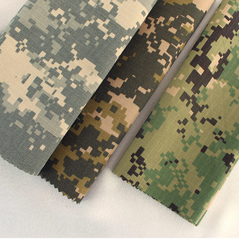 防撕裂三粒格迷彩面料涤棉6535户外迷彩服混纺网格迷彩布料作训服