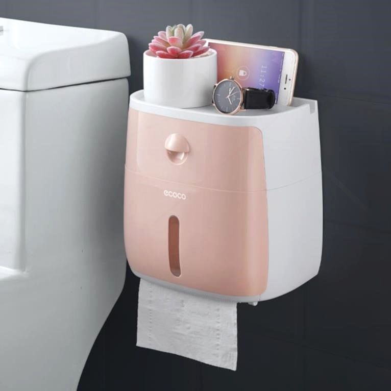 Toilet Tissue Box Multi-Functional Tissue Box Household Punch-Free Pumping Scroll Paper Tube Rack Storage Rack Wholesale