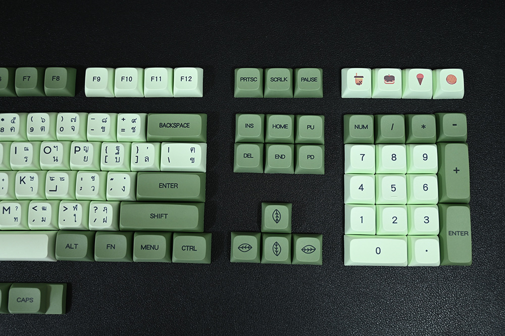 泰文韩文俄文日文英文甜品抹茶热升华124键小全套盒装xda键帽机械