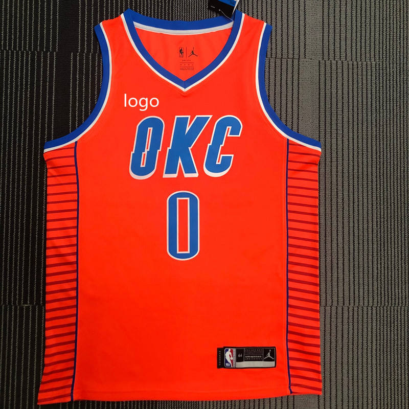 篮球服21赛季雷霆队飞人款橙色乔治保罗安东尼nba球衣一件代发