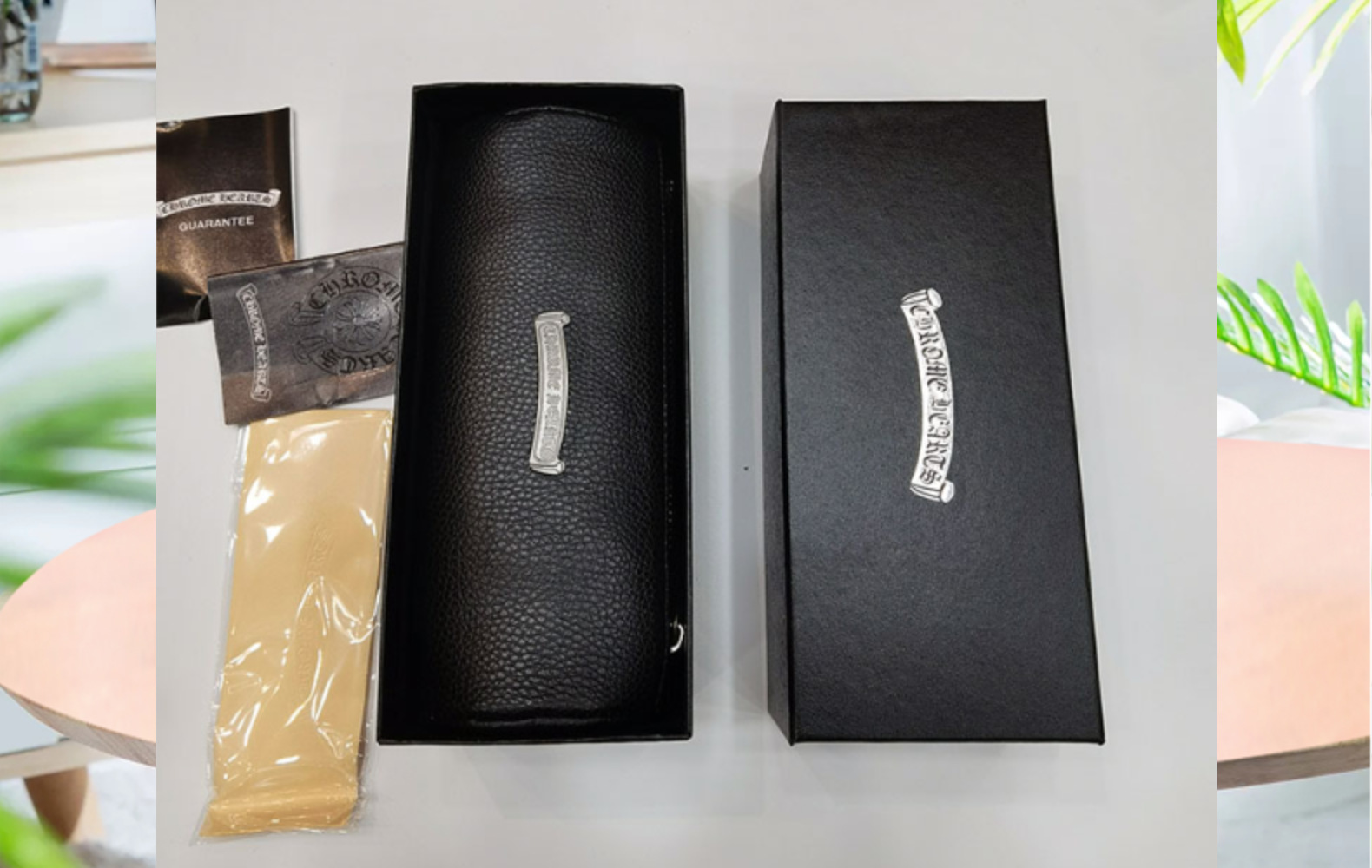 2021新款黑色韩版圆桶型镜架盒高档克罗心墨镜盒子眼镜盒眼镜包装