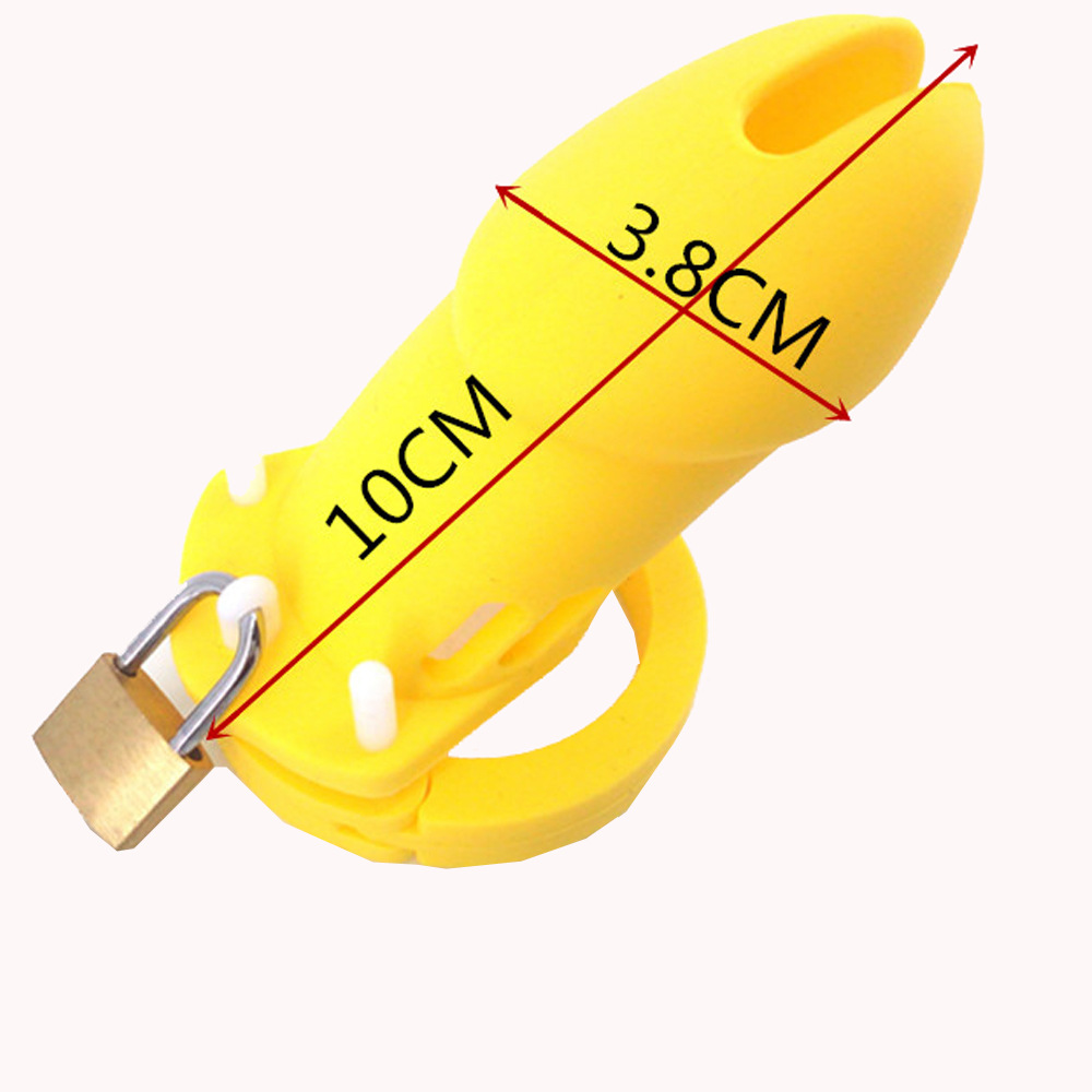 cb6000硅胶黄色男用贞操锁 阴囊锁成人性用品 情趣用品贞洁器