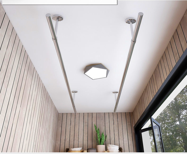 固晾衣杆阳台晾衣架不锈钢挂衣杆晾衣服架子钢管衣架吊杆座