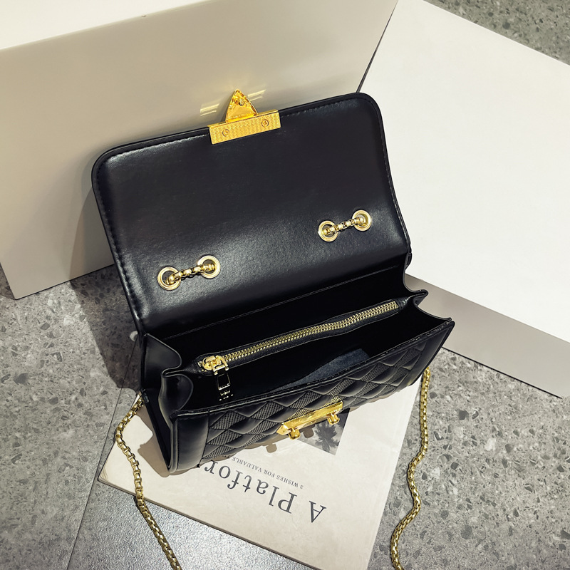 Cross-Border Shoulder Messenger Bag Chain Bag 2022 New Diamond Chanel's Style Small Gold Ball Bag Fashion Simple Elegant