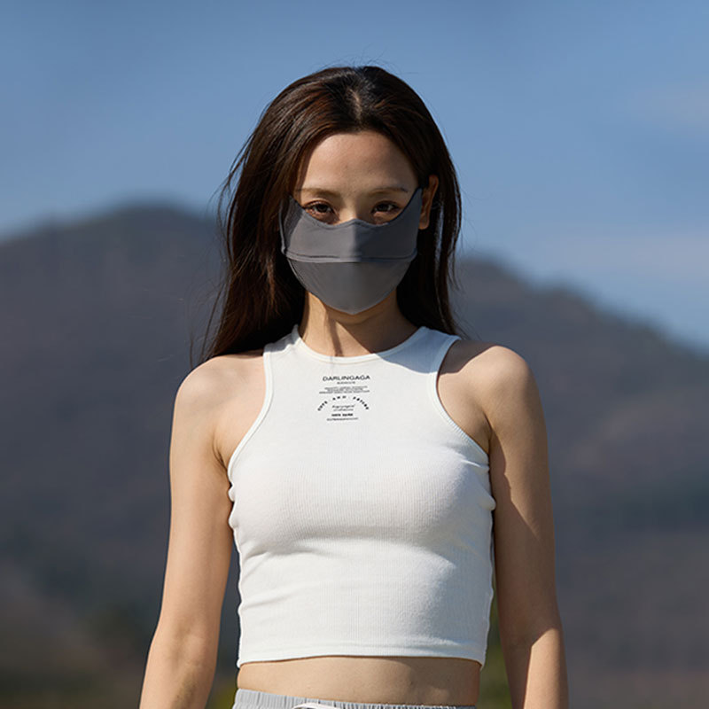 Ice Silk Sunscreen Mask Riding Thin Breathable Mask Women's Uv Protection Sunshade Eye Protection Veil Full Face Three-Dimensional