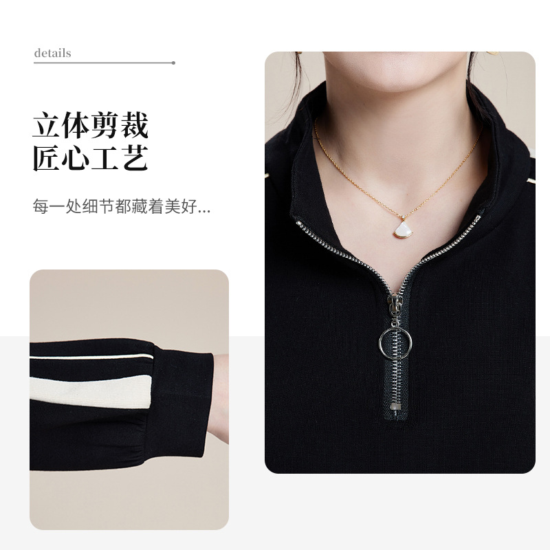 Middle-Aged Mom Spring Sportswear Suit New Fashionable Stylish Middle-Aged and Elderly Women Spring and Autumn Leisure Sweater Two-Piece Suit