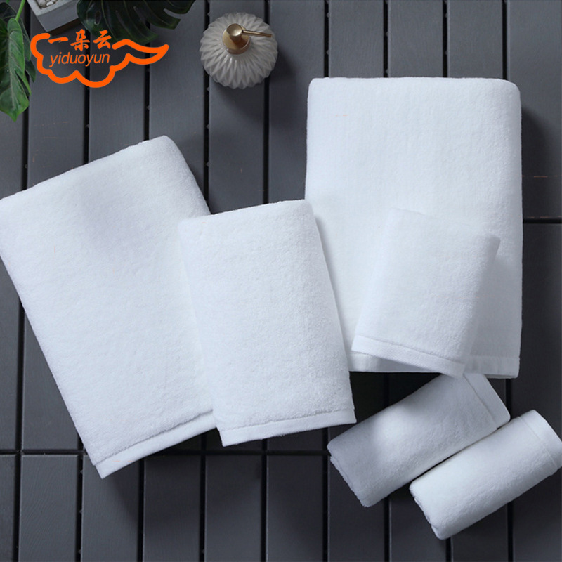 Factory Wholesale Pure Cotton Hotel Towel Hotel Disposable White Towel Beauty Salon Embroidery Logo Absorbent Face Towel