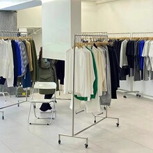 服装店展示架不锈钢落地龙门架男装中岛陈列货架女装店带轮挂衣架