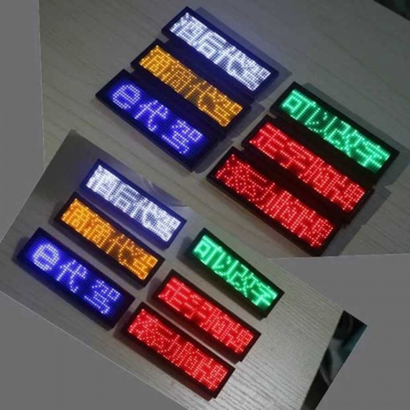led灯牌led胸牌电子走字滚动工作胸卡发光充电工牌酒后代驾制作