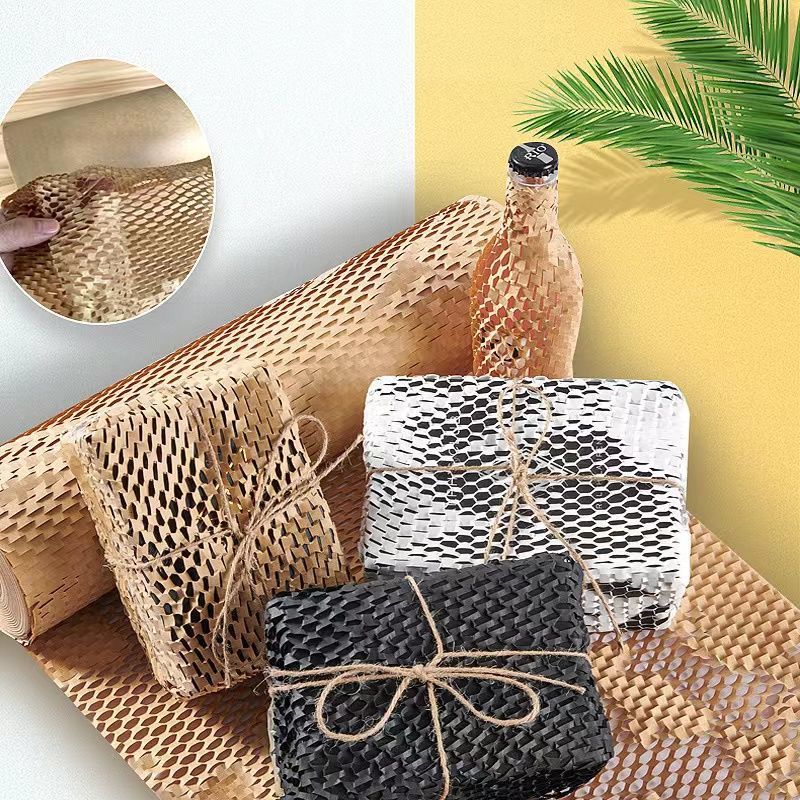 Honeycomb Paper Wrapping Paper Environmental Protection Shockproof Buffer Wrapping Paper Degradable Mesh Paper Box Gift Wrap Paper Ins Style