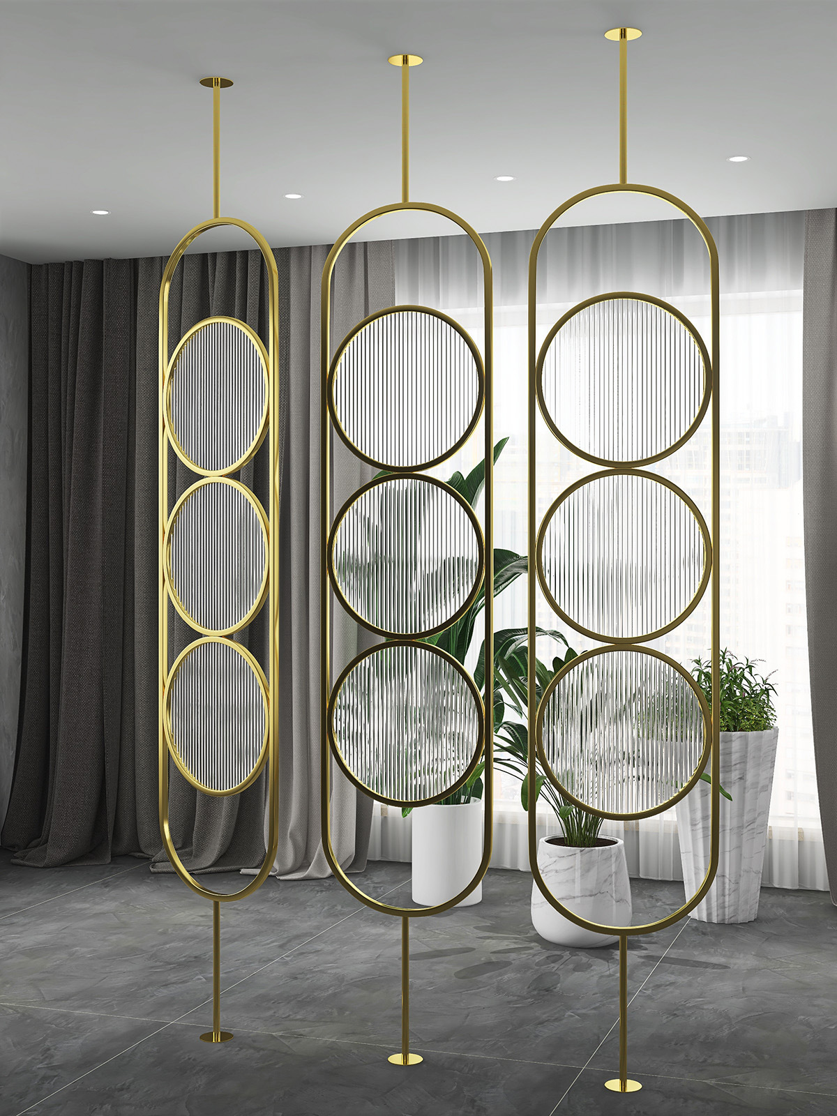 屏风超白钢化玻璃隔断半遮挡客厅可旋转挂屏进门入户玄关装饰墙