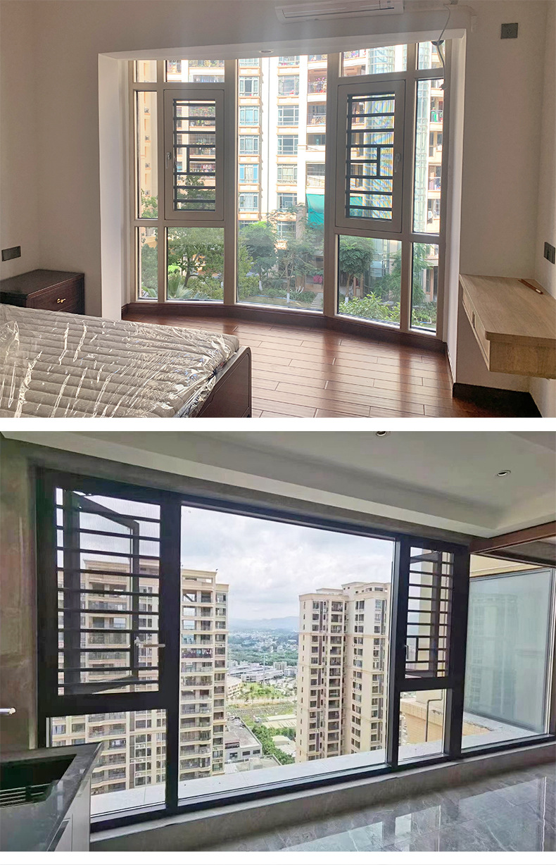 篡维 铝合金门窗 108断桥纱窗一体平开窗 隔音窗户封阳台防盗窗