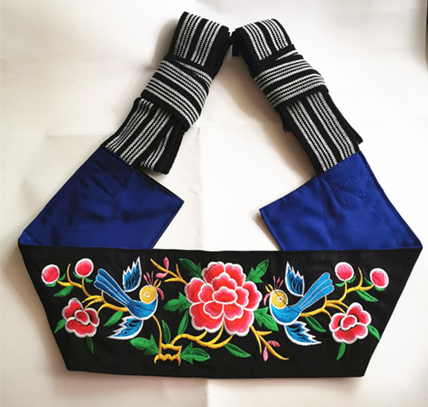 云贵川传统老式背带婴儿背袋后背刺绣外出登山学步带夏天凉快新款