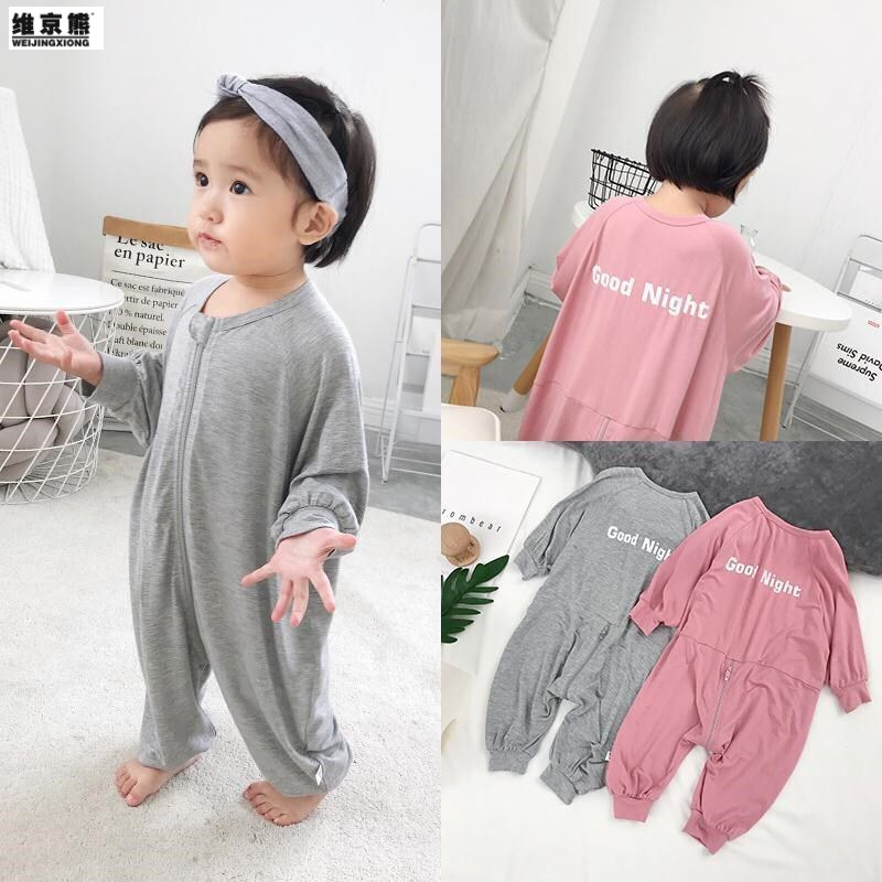 Summer Baby Mask Sleeping Bag Boys 'And Girls' Pajamas 2023 New Baby Summer Modal Air Conditioning Clothes Jumpsuit