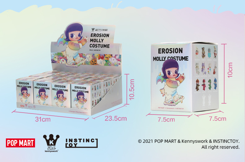 popmart泡泡玛特molly大久保instinctoy娃娃侵蚀盲盒一套潮玩摆件