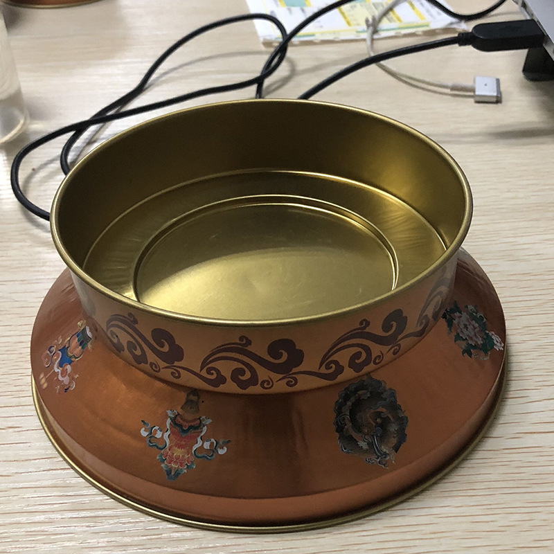 斗烛灯座铁质酥油蜡烛灯座7天斗烛灯架八吉祥酥油底座