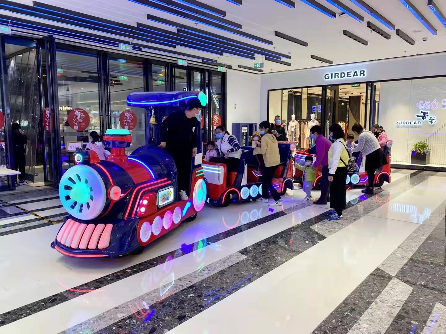 户外公园无轨观光电动小火车景区商场儿童观光车一拖三可坐18人