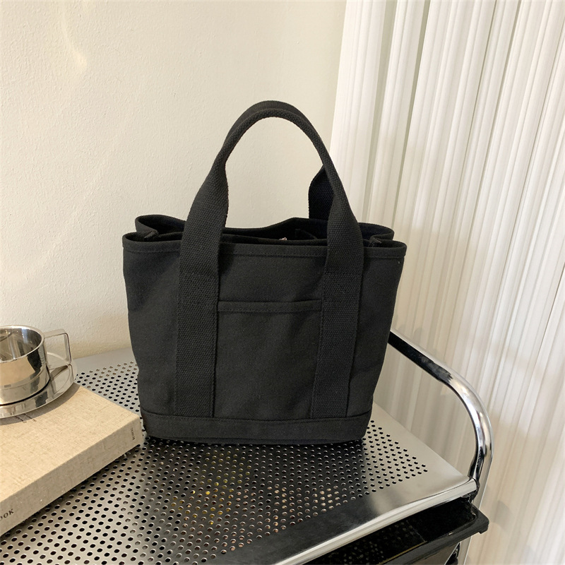 Minority All-Match Canvas Handbags Women's 2022 New Japanese Style Simple Large Capacity Tote Commuter Lunch Bag Fashion