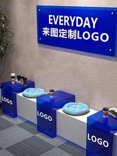 吧台L型展示架彩色亚克力网红装饰道具奶茶店展示盒摆件LOGO打印