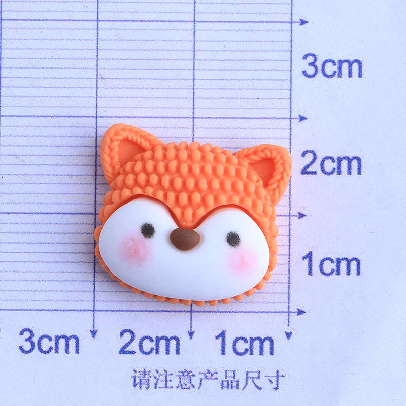 Imitation Knitted Cartoon Animal Head Series DIY Homemade Cream Glue Resin Accessories Wholesale Phone Case Table Decoration Barrettes