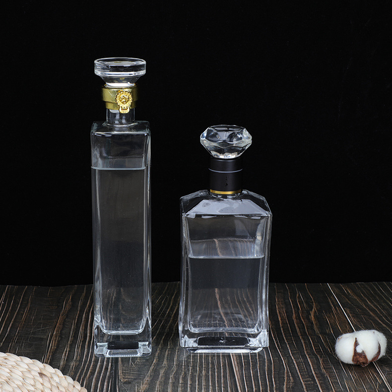 白酒瓶方形玻璃瓶一斤装空酒瓶武陵方瓶玻璃瓶白酒分装瓶厂家定制