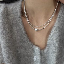 碎银子珍珠项链新款2024爆款小众设计高级锁骨链时尚气质饰品批发