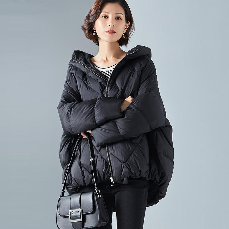 90白鸭绒羽绒服女短款冬装新款韩版连帽小个子宽松时尚保暖外套