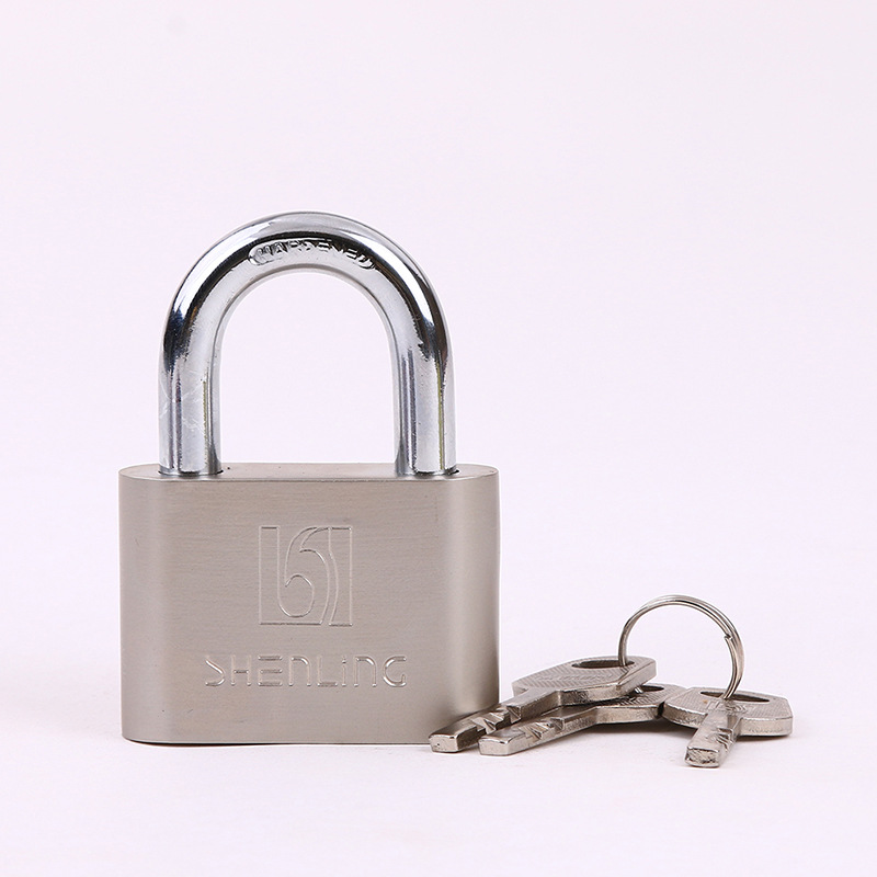 浦江神灵大圆角叶片挂锁防盗防橇仿不锈钢通开锁小锁头锁子宿舍用