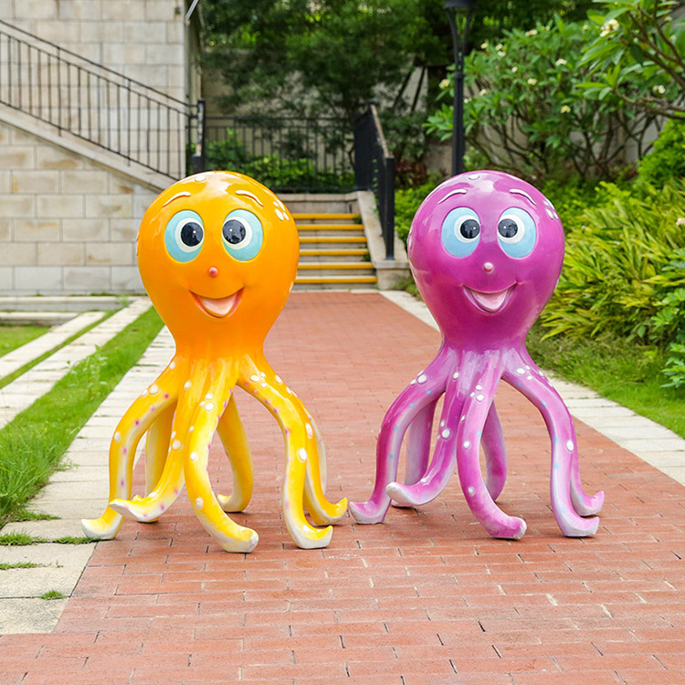 玻璃钢仿真海洋生物贝壳雕塑景观摆件海草珊瑚海螺海星章鱼装饰品