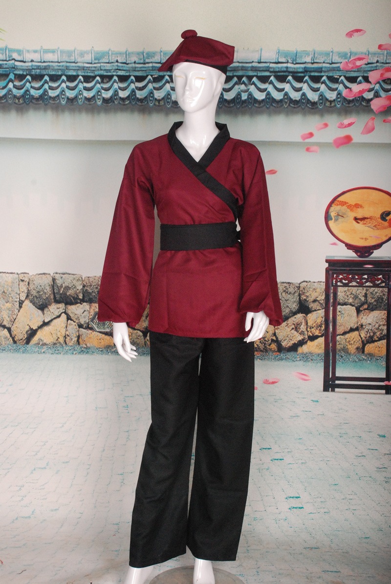 古装汉服古代家丁小二仆人书生演出茶馆酒店保洁工作服装男女表演