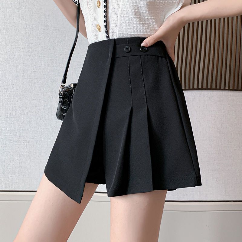 大码女装2021年夏季新款微胖mm气质高腰显瘦百搭裤裙a字阔腿裤子