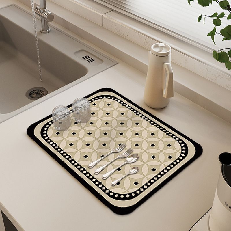 Cream Style Kitchen Water Draining Pad Bar Counter Diatom Ooze Absorbent Heat Insulation Coaster Washstand Table Top Erasable Disposable Mat