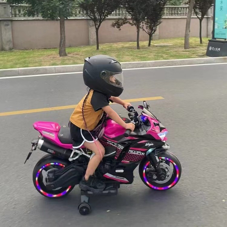 超大号儿童电动摩托车越野可坐双人座男女小孩宝宝两轮机车2-3岁