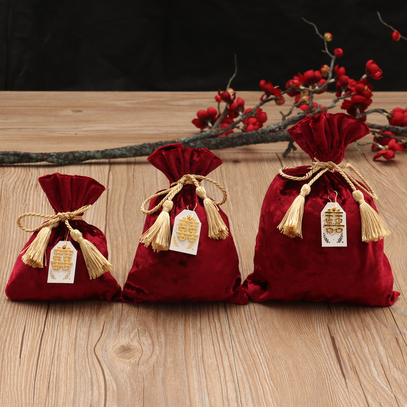 婚庆用品结婚喜糖袋子感婚礼糖果袋丝绒布袋喜糖盒包装袋-阿里巴巴