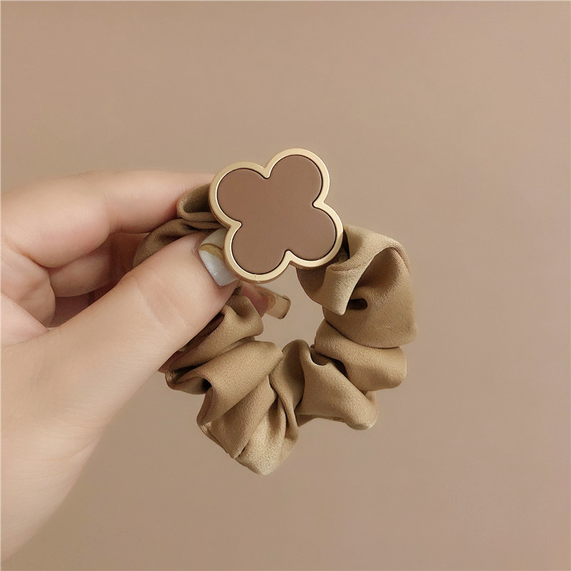 Korean Style Clover Simple Tied-up Hair Large Intestine Hair Band Internet Celebrity Baita Rubber Band Balls Elastic Hairware Headdress