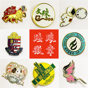 工厂定制珐琅徽章卡通动漫烤漆胸章定做学校企业胸针制作logo胸牌