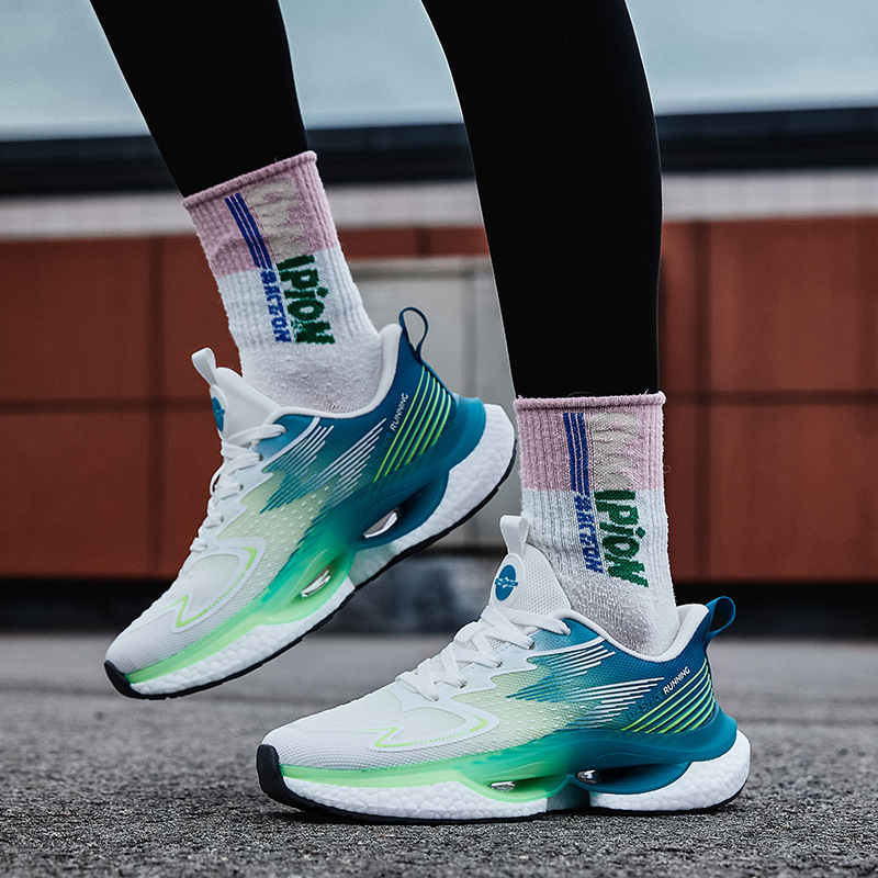 马拉松跑步鞋男夏季网面透气运动鞋男女体育生爆米花轻便软底跑鞋