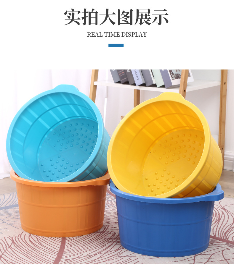 Supply Portable Four-Wheel Feet Bathing Tub Activity Gift Logo Roller Massage Foot Barrel Bump Feet-Washing Basin