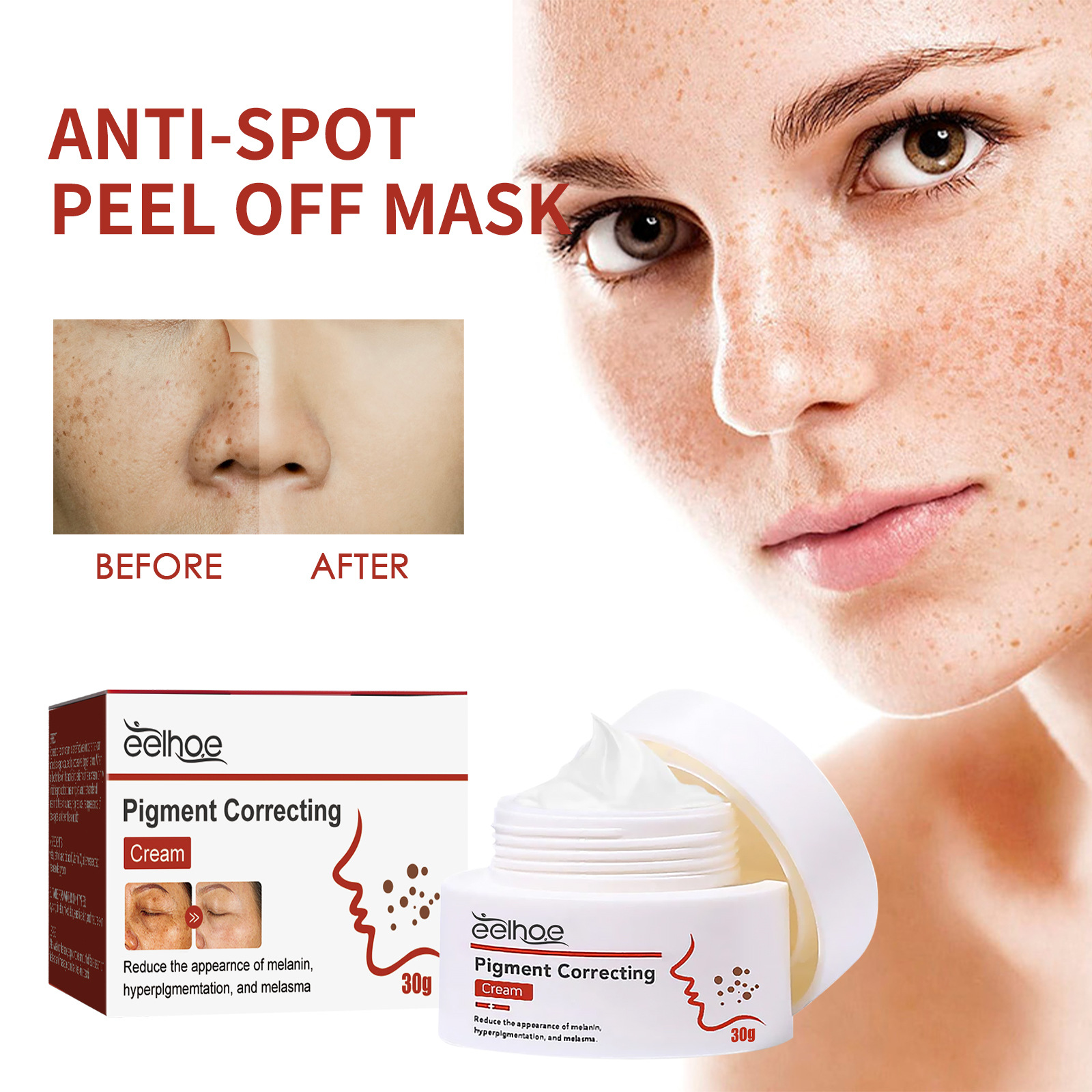 Eelhoe Pigment Repair Cream Hydrating and Fading Freckles Black Spots Melasma Melanin Skin Cream