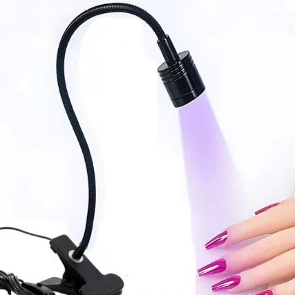 USB夹子台灯美甲灯指甲油固化灯UV胶固化紫光灯手机维修灯