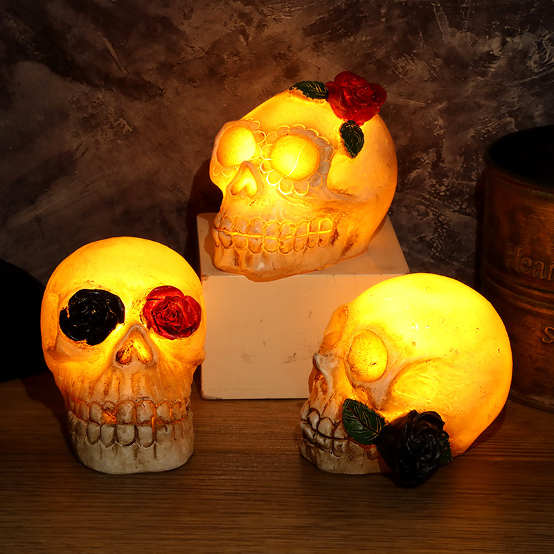 Halloween Luminous Skull Decorations Decoration Ghost Head Haunted House Scary Layout Props Children's Toys