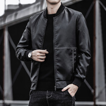 2021新款男士皮衣韩版潮流修身帅气夹克青年男机车外套一件代发