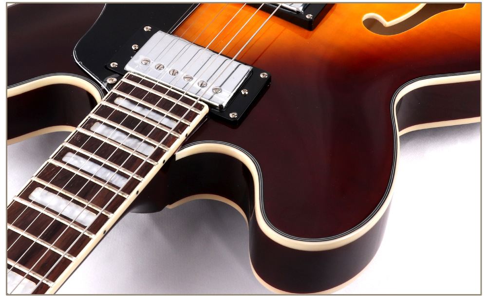 工厂直营 22品爵士双摇电吉他 椴木虎纹贴皮电吉他 可贴牌定制