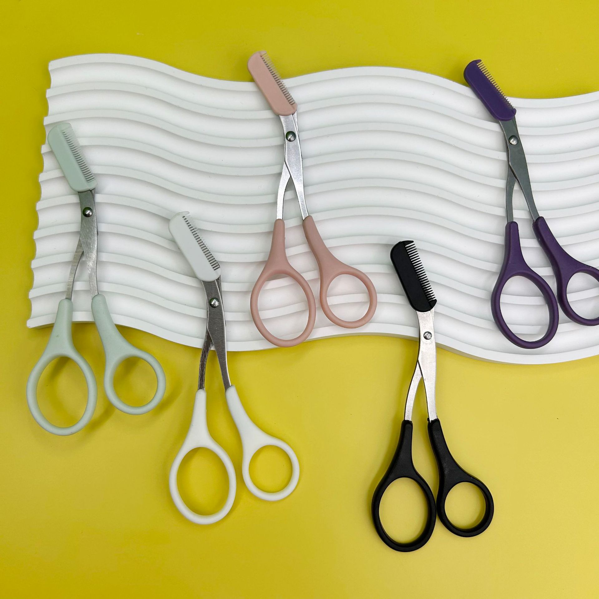 现货批发修眉剪套装初学者修眉剪美妆工具美容剪刀批发带梳修眉剪