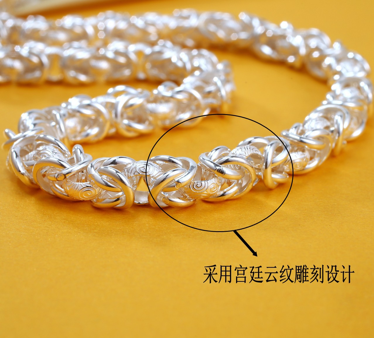 999纯银龙头项链男士时尚霸气龙骨链子足银潮牌百搭银饰男友礼物