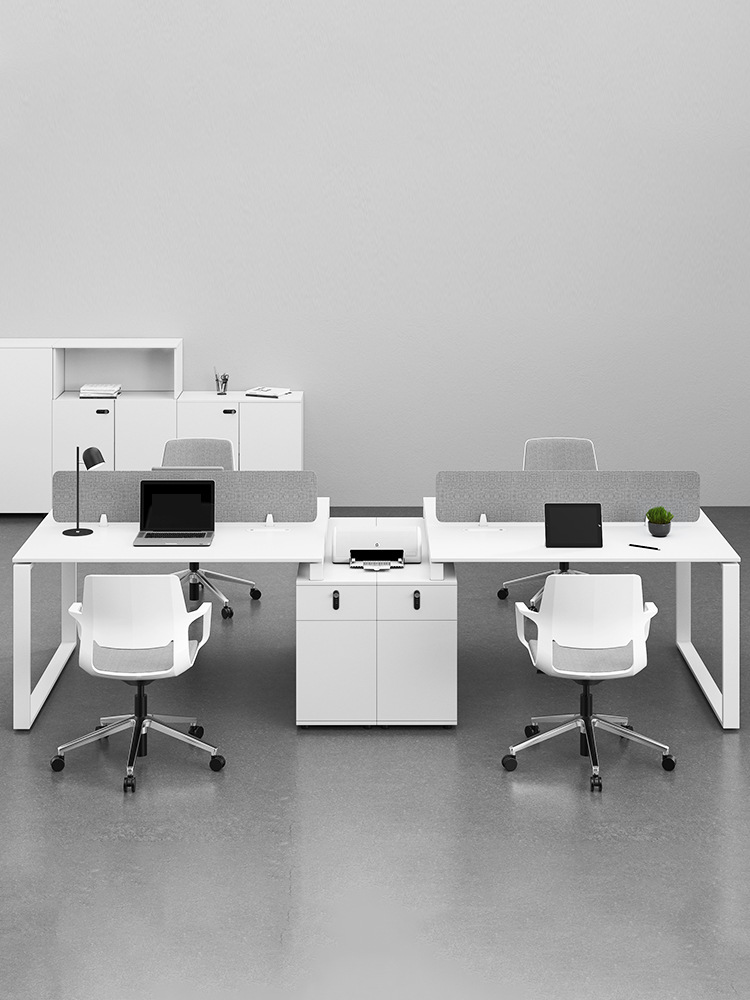 职员办公桌椅组合简约现代设计师办公室屏风工位桌4人位员工桌6人