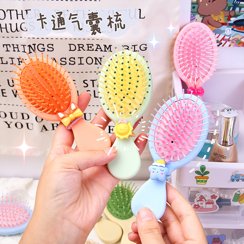Korean Ins Girl Air Cushion Comb Free Hair Rope Hairdressing Comb Girl Massage Comb Portable Candy Color Airbag Comb