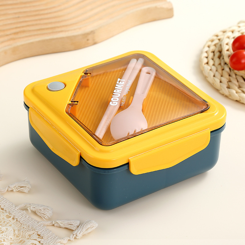 Japanese-Style Simple Lunch Box Large Capacity 1100ml Microwaveable Compartment Student Lunch Box Lunch Box